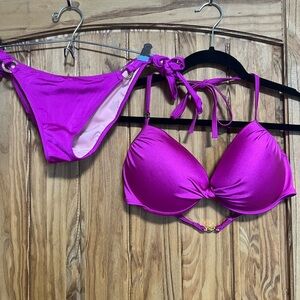 Victoria Secret bikini swimsuit. Fucia. Top 36D, Bottom S/P